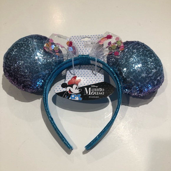 Minnie Mouse headband sequins Ombre blue&Purple - Picture 4 of 5